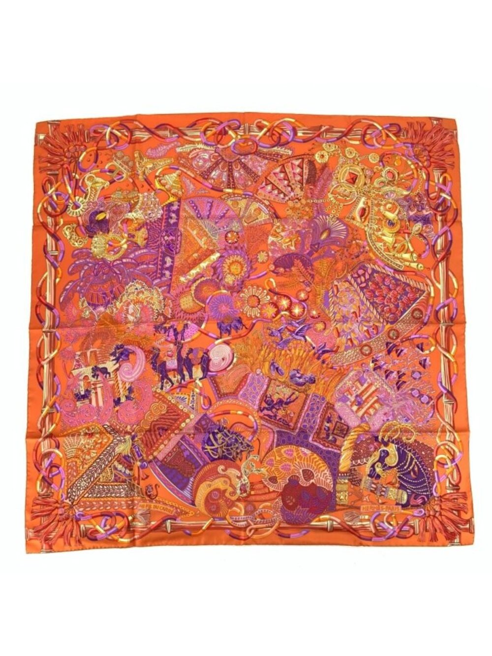 Hermes Carre 90 Scarf As Goes Au Fil Du Silk